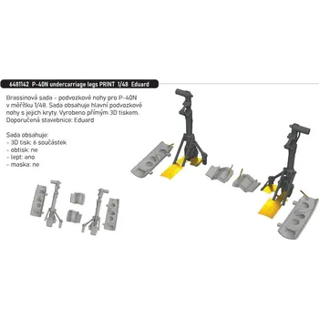 Plastikový model Eduard 1/48 P-40N undercarriage legs PRINT (EDUARD)