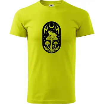 Pánské tričko Goblincore černobílá oválná žába - Klasické pánské triko vyšší gramáže - XS ( Limetková )