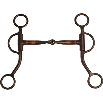 Udidlo pro koně Westernová páka Pool's lomená z černého železa/krátká ramena, 12,5cm