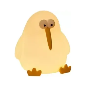 Noční světlo LED noční silikonová lampička Bird Kiwi, 3 režimy svícení, bílá
