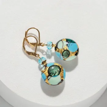 Náušnice Lampglas Náušnice Azure Flame s 24karátovým zlatem v perlách Lampglas Materiál zapínání náušnic: pozlacené stříbro Ag 925/1000