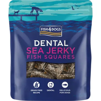 FISH4DOGS Pamlsky pro psy DENTAL SEA mořská ryba - čtverečky 115 g