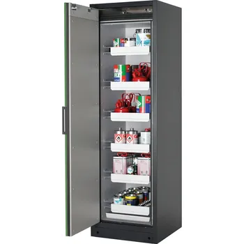 Protipožární skříň na neb. látky Select, W-66L, levé dveře, korpus antracit., barva dveří zelená