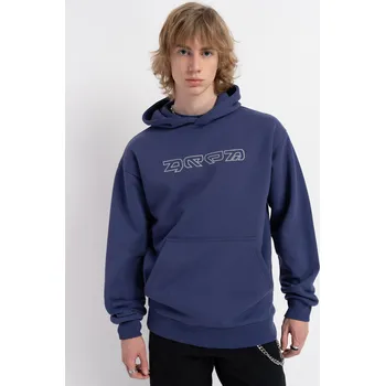 Chlapecká mikina Reporter Young | Chlapecká tmavě zateplená modrá mikina s kapucí a potiskem - Barva TMAVĚ MODRÁ, Velikost 146 251-0551B-07-470-1