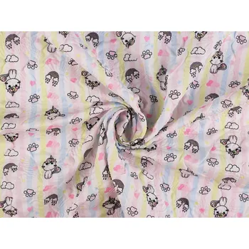 Šusťákovina zpevněná mačkaný / krešovaný efekt 3D jednorožec (do vyprodání zásob)