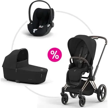 Kočárek Cybex Priam 4.0 set podvozek + sportovní sezení + korba + autosedačka 2025 - Sepia Black