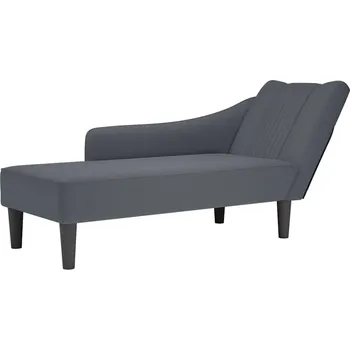 Zahradní lehátko zahrada-XL Lenoška s pravou područkou tmavě šedá samet 4009793