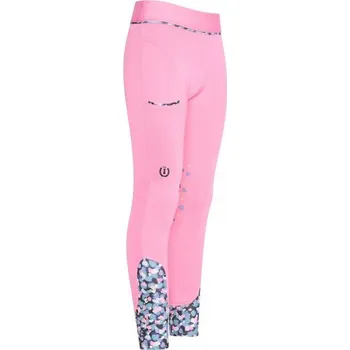 Jezdecké kalhoty Dětské jezdecké legíny IRH Tibby KneeGrip Shocking Pink