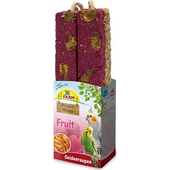 Krmivo pro hlodavce JR FARM Birds tyčinka proteinová s ovocem a larvami bource morušového 150g