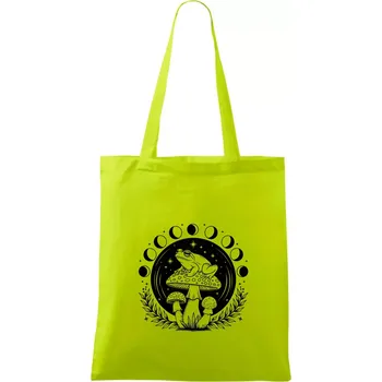 Goblincore fáze měsíce - Taška bavlněná - 42 x 38 cm ( Limetková )