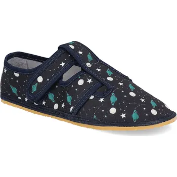 Dívčí obuv Barefoot dětské přezůvky KTR - Vesmír modré Velikost: 27