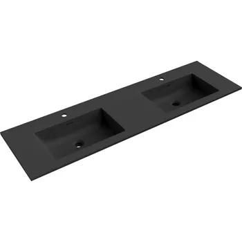 Mexen Otis dvojumyvadlo zapuštěné v desce 161 x 46,5 cm, černá mat - 25181671D Koupelnové umyvadla