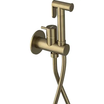 Vodovodní baterie Sapho ULTRAMIX podomítková bidetová baterie se Stop sprškou, kulatá, zlato mat UT013G