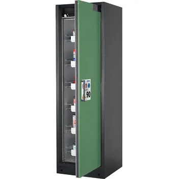 Protipožární skříň na neb. látky Select, W-66R, pravé dveře, korpus antracit., barva dveří zelená