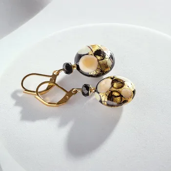 Náušnice Lampglas Náušnice Ivory Flame s 24karátovým zlatem v perlách Lampglas Materiál zapínání náušnic: pozlacené stříbro Ag 925/1000