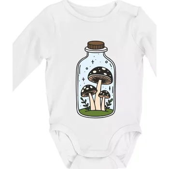 Goblincore láhev - Body kojenecké s dlouhým rukávem - Dlouhý r. do 3 měs ( Bílá )