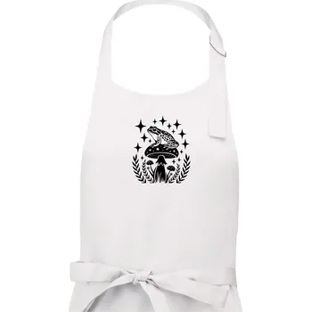 Kuchyňská zástěra Goblincore hvězdy a houba - Pánská zástěra na vaření - Univerzální velikost ( Bílá )