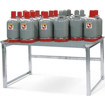 Dílenský stůl Stohovatelný regál pro skladování plynových lahví, 1437 x 1038 x 750 mm, zinkovaný