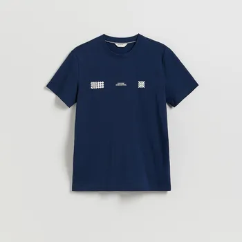 Reserved - Tričko regular s potiskem - tmavomodrá - 245FP-59X - 245FP-59X-S