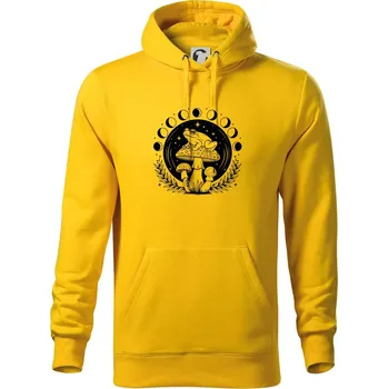Pánská mikina Goblincore fáze měsíce - Mikina pánská Cape s kapucí - 5XL ( Žlutá )
