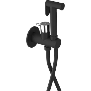 Vodovodní baterie Sapho ULTRAMIX podomítková bidetová baterie se Stop sprškou, kulatá, černá mat/chrom UT013BC