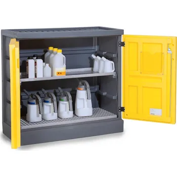 Ekologická skříň PolyStore typ PS 1211.1.1, z plastu, šířka 120 cm, 1 záchytná vana a nerezový rošt