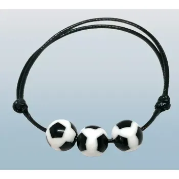 Náramek Hračky jako dárky s.r.o. Černý provázkový náramek s míčem – stylový doplněk pro kluky Černá