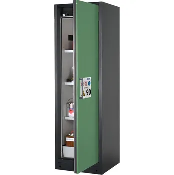 Protipožární skříň na nebezpečné látky asecos Select W-63R-O, one touch, 3 police, dveře zelené