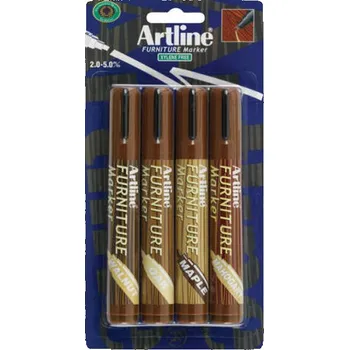 Markery do drewna 4-kol. buk, brzoza, jesion, czar., Artline