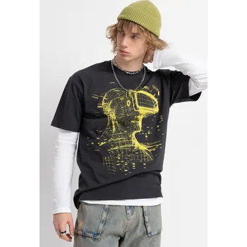 Reporter Young | Chlapecké černé tričko s potiskem VIRTUÁLNÍ REALITY - Barva ČERNÁ, Velikost 146 251-0440B-05-190-1