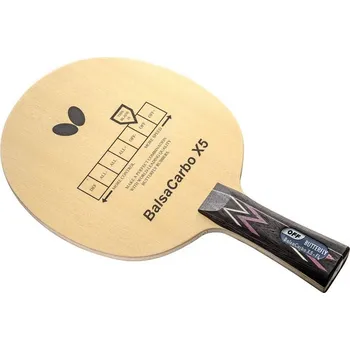 Pingpongová pálka Dřevo BUTTERFLY Balsa Carbo X5 - rok 2017 konkávní (FL)