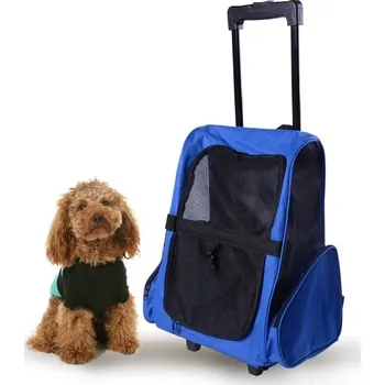 Kočárek pro psa Přepravní skládací taška s kolečky pro psa | modrá