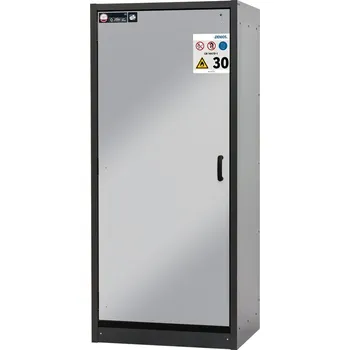 Protipožární skříň na nebezpečné látky asecos Basis-Line typ 30-93L, antracit-stříbrná, 3 ks police