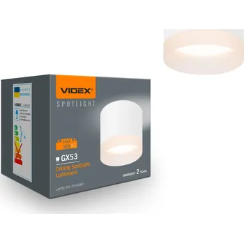 Osvětlení Podhledové bodové svítidlo přisazené SPOT Svítidlo Punktowa stropní 1x GX53 Bílá Videx