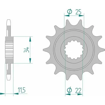 Nářadí na motocykly Ocelová standardní přední řetězová kola AFAM 43400 - 520 43400-14
