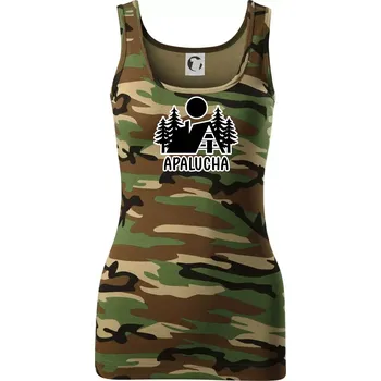 Dámské tričko Apalucha chalupa - Dámské Maskáčové tílko - M ( Hnědý maskáč )