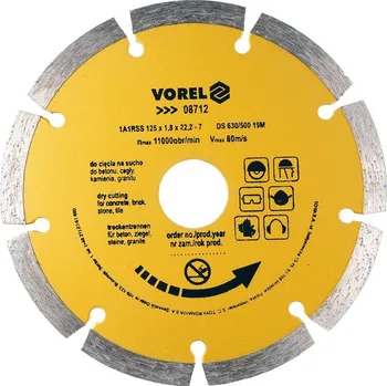 Řezný kotouč Vorel kotouč diamantový 125 x 22,2 x 1,8 mm segmentový TO-08712