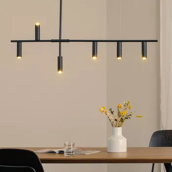 ALDEX Závěsné světlo Trevo 6 All Black, kov, černá, GU10 - Ø stínidla na lampu 4 cm černá, bílá 6 x 10 W LED - Doprava zdarma