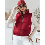 Vínová dámská krátká prošívaná vesta URBANELLE s elastickým pasem TY4972 Velikost: M