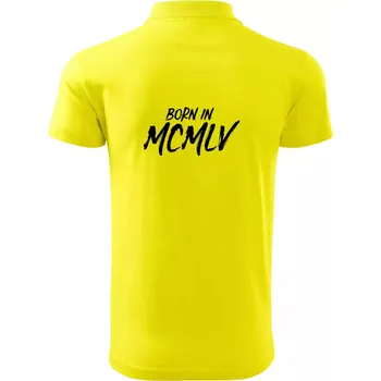 Pánská košile Born in - Římské číslo 1955 - Polokošile pánská Pique Polo 203 - 4XL ( Citrónová )