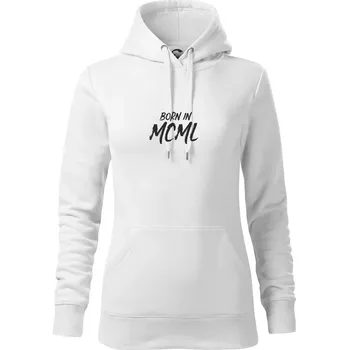 Dámská mikina Born in - Římské číslo 1950 - Mikina dámská Cape s kapucí - M ( Bílá )
