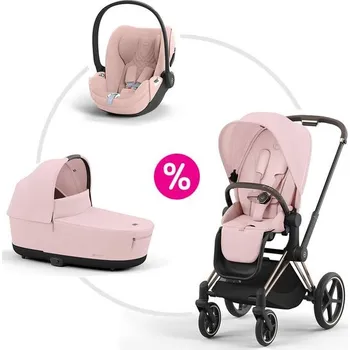 Kočárek Cybex Priam 4.0 set podvozek + sportovní sezení + korba + autosedačka 2025 - Peach Pink