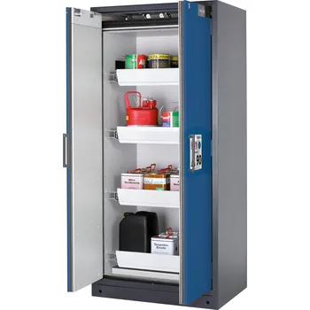 Protipožární skříň na neb. látky Select, W-94, korpus antracit., barva dveří modrá, 4 výsuv. vany