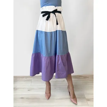 Dámská sukně Dámská stylová dlouhá sukně fialová s modrou , VELIKOST UNI ( S, M , L )