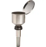 Bezpečnostní trychtýř z nerezu, pro nádoby se závitem DIN 61, víko a protiplamenný uzávěr