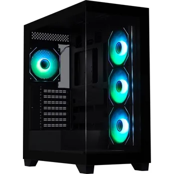 PC skříň BitFenix skříň CETO / ATX / 4x 120mm ARGB fan / 2x USB 3.0 / USB-C / tvrzené sklo / černá