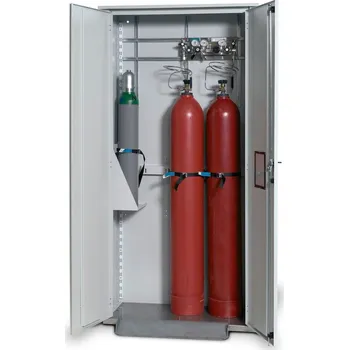 Sklápěcí rampa pro asecos skříň na plynové lahve, plynové lahve 3 x 50 l, š 1000 mm, šedá