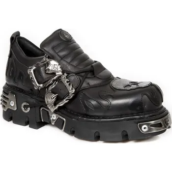Pánská zimní obuv boty kožené unisex - ITALI NEGRO - NEW ROCK - M.992-S2 - 44