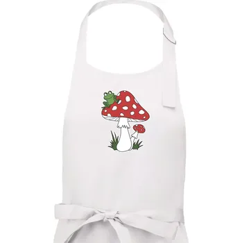 Kuchyňská zástěra Goblincore houba veselá - Pánská zástěra na vaření - Univerzální velikost ( Bílá )
