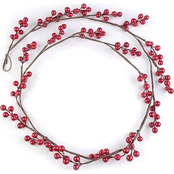 umělá květina Větvička jeřabin k aranžování - 3 zlatá